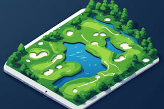 design a professional golf course vector map in illustrator