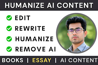 rewrite and humanize your book or manuscript to remove ai from it