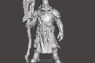 sculpt 3d fully detailed grim sci fi miniature designed for resin printing