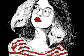 draw custom hand drawn art illustration for your project