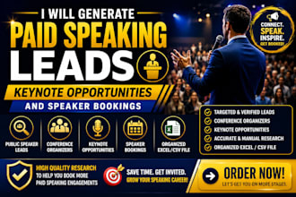 generate paid speaking leads keynote opportunities  and speaker bookings