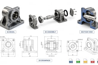 create 2d and 3d mechanical drawings and models