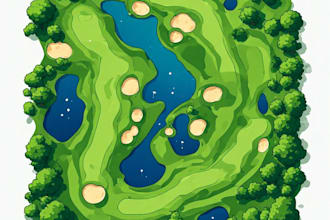 design a clean and professional vector map of your golf course