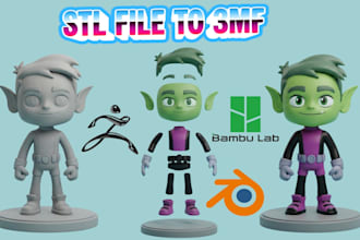 convert stl file to 3mf split 3d model for bambu lab multicolor 3d printing