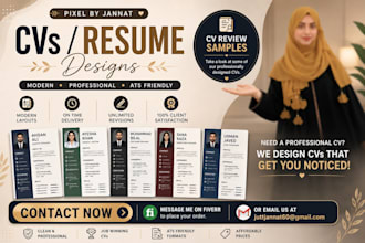 do professional ats friendly CV and resume design modern resume templates