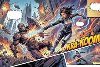 illustrate custom comic book illustration comic character graphic novel art