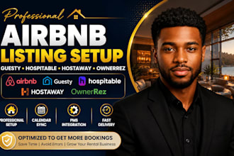 professionally set up airbnb guesty hospitable hostaway and ownerrez listing