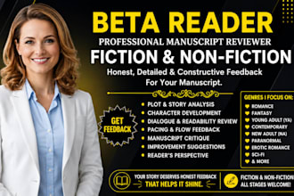 beta read fantasy romance thriller psychology or literary fiction novel sci fi