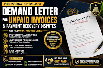 draft a demand letter for unpaid invoices and payment recovery disputes