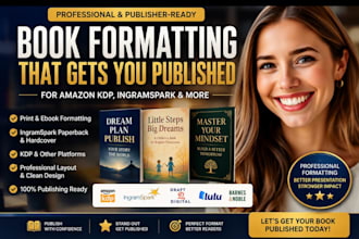 edit, format and publish romance book on ingramspark, lulu, kdp or draft2digital