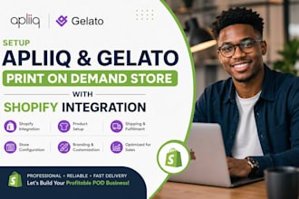 setup apliiq and gelato print on demand store with shopify integration