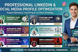 design linkedin banner, facebook cover, twitter header