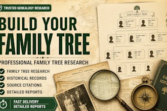 build your family tree with professional genealogy research