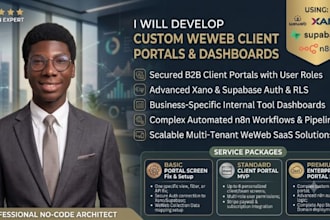 build custom weweb client portal internal tool dashboard xano supabase