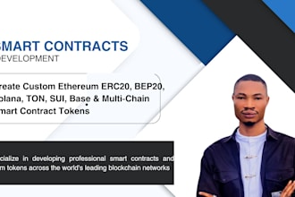 create custom ethereum erc20, bep20, solana, ton, sui, base smart contracts