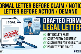 draft formal letter before claim notice letter before action demand