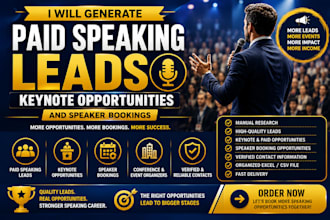 generate paid speaking leads keynote opportunities and speaker bookings