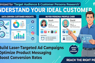 conduct target audience research, buyer persona profiling, and customer analysis