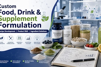 formulate food, beverage and supplement products with custom recipes