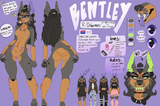 reference sheet furry ref sheet oc nsfw or sfw character design