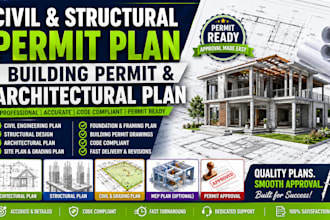 do civil and structural, permit plan, building permit and architectural plan