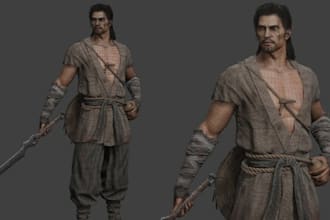 create 3d realistic character, 3d game character, 3d game model, 3d character