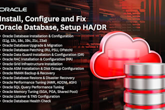 install, configure and fix oracle database, setup ha and DR