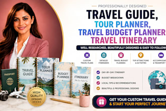 design, write travel guide, tour planner travel budget planner, travel itinerary