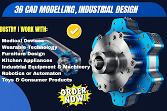 3d cad design for mechanical, industrial design functional cad part for printing
