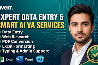 be your smart ai virtual assistant for data entry, excel work and copy paste