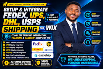 setup fedex, ups, dhl, usps shipping, integration, tracking, easyship for wix
