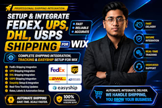 setup fedex, ups, dhl, usps shipping, integration, tracking, easyship for wix