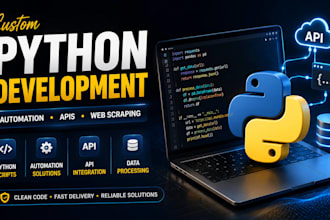 develop python scripts, automation, web scraping and apis