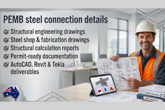 design pemb steel connections and structural engineering drawings