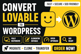 convert lovable ai website to wordpress elementor, lovable to wordpress