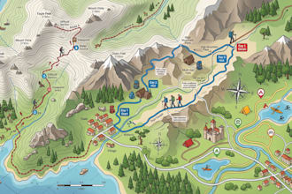 design hiking, trekking, topographic and travel maps with all your trip location