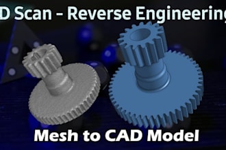 reverse engineer 3d to cad stl mesh scan to step solidworks industrial cad model