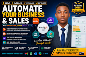automate your business and sales with hubspot CRM, zapier, apollo and clay