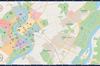 create tourist attraction map, travel guide, custom city map, brochure design