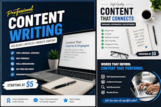 write SEO blog posts, articles, and website content in english
