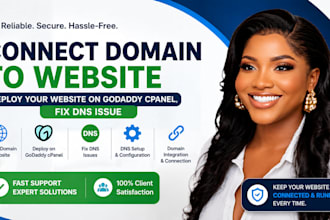 connect domain to website, deploy your website on godaddy cpanel, fix dns issue