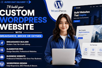 custom wordpress website with breakdance bricks or oxygen
