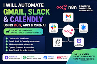 automate multiple workflow with gmail slack calendly apis and n8n