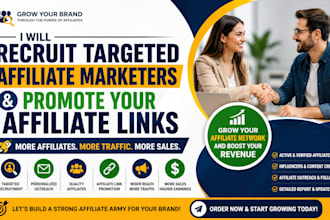 recruit targeted affiliate marketers and promote your affiliate links for growth
