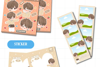 create chibi art design for freebies, social media profile