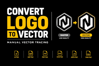 convert logo to vector with manual vector tracing