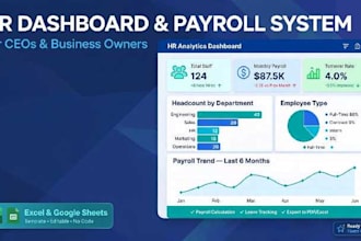 create hr excel dashboard payroll attendance tracker