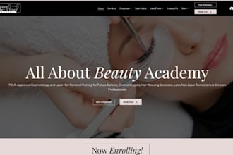 build wix beauty training website beauty school cosmetology hairdressing website