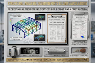 do structural analysis, design report and load calculation