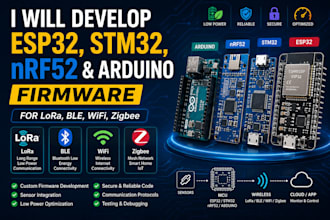 develop esp32 stm32 nrf52 arduino firmware for lora ble wifi zigbe
